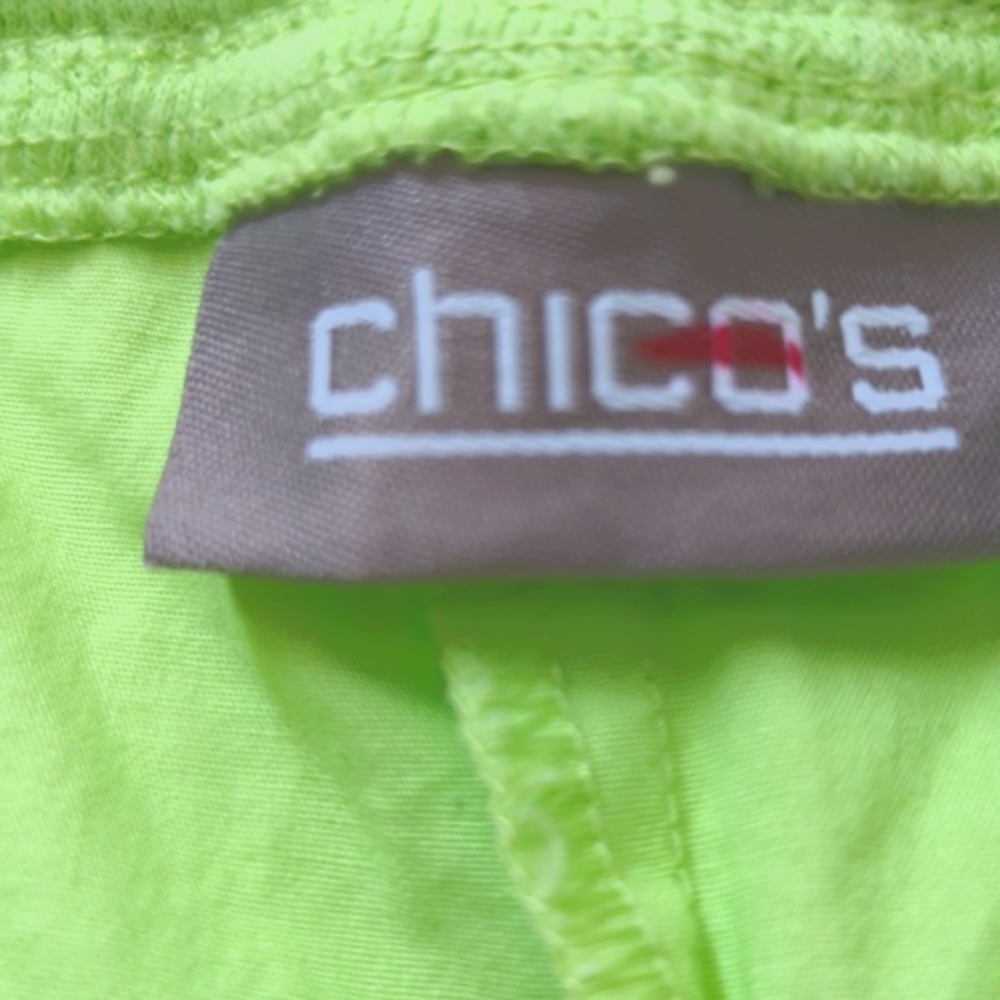 Chico's Monette Neon Green Appleminit Crop Capri 16 - Picture 12 of 15